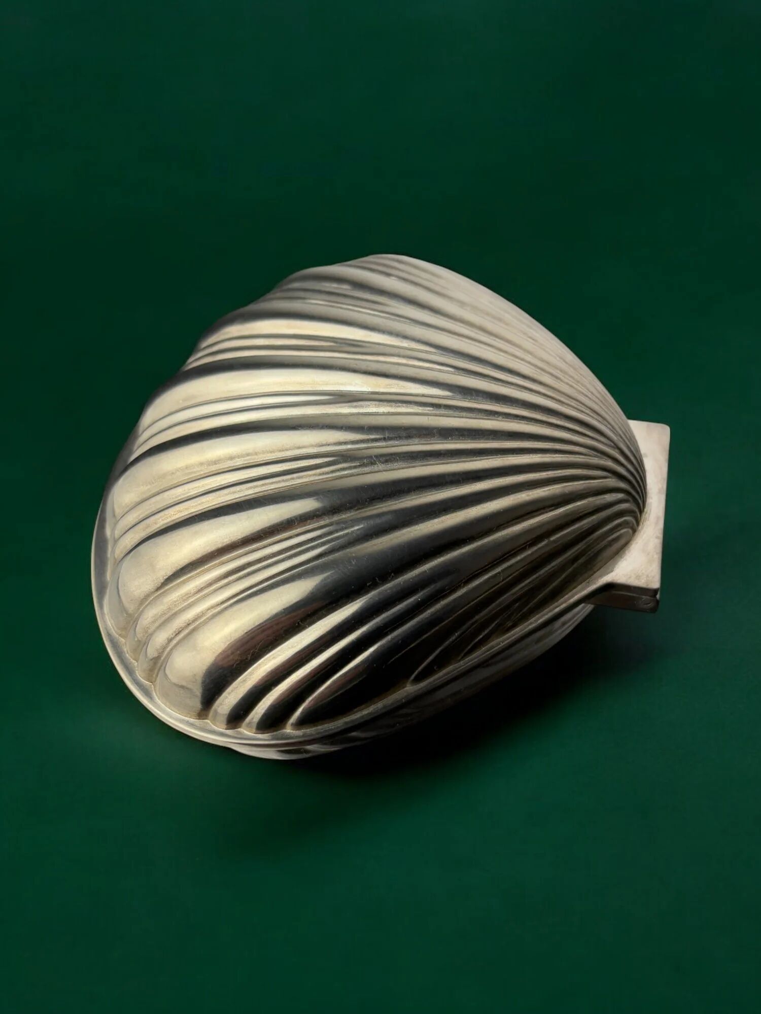 Shell jewellery box, silver plated, Italy, 1980s