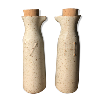 Pair of ceramic oil and vinegar pitchers by Jean Austruy