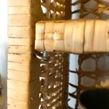 Vintage rattan and bamboo shelves