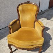 Armchair louis xv mustard walnut of the xix th century n°17