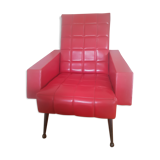 Vintage red leather faux chair