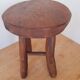 Pair of solid wood brutalist stools
