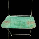 Lot de 8 chaises pliantes industrielles en métal peint vert