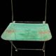Set of 8 industrial folding chairs in green painted metal