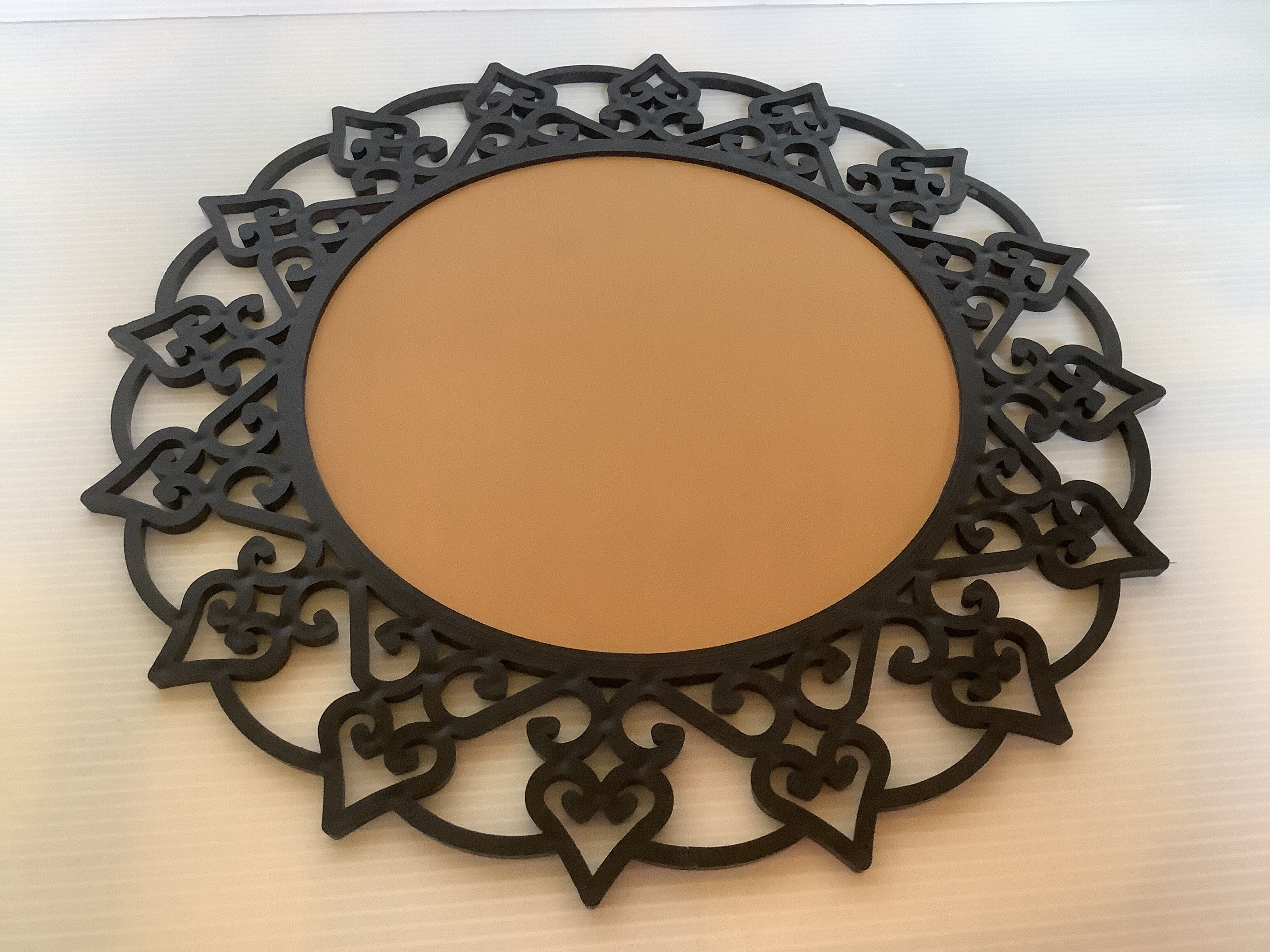 Mirror year 70 black plastic