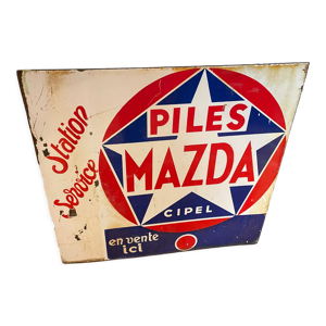 Plaque émaillée mazda double