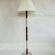 Mid-century floor lamp in teak and aluminum design w/ shade - Denmark 1960s