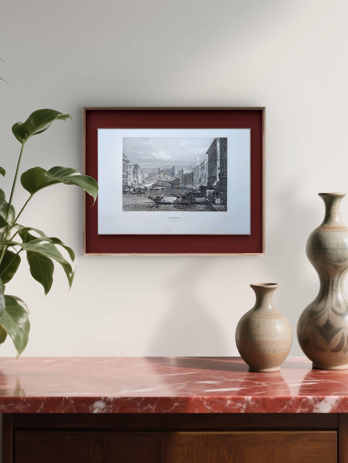 Venice, Italy, Vintage Engraving, 1841 Authentic.