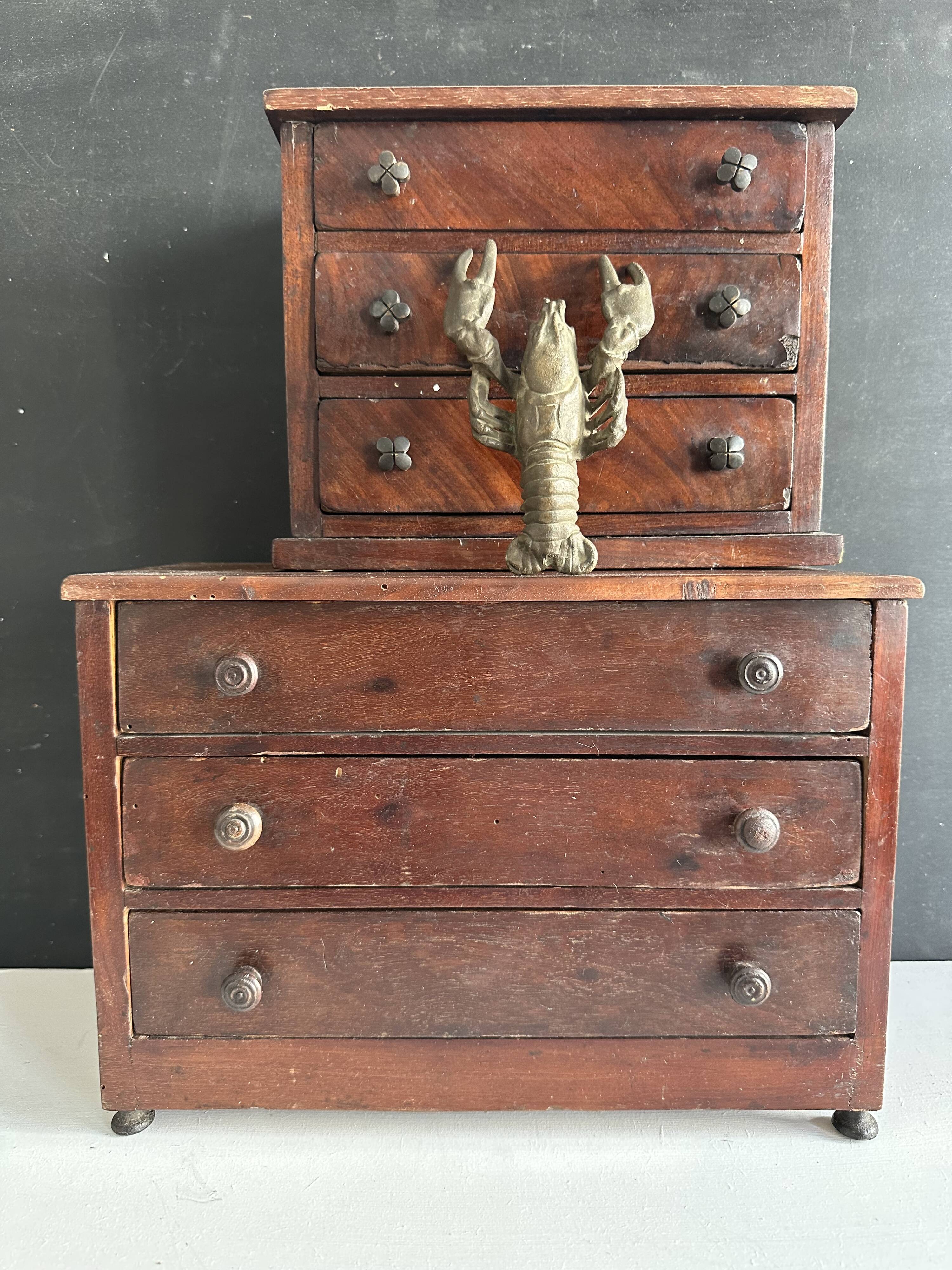Miniature wooden master cabinet, 19th century