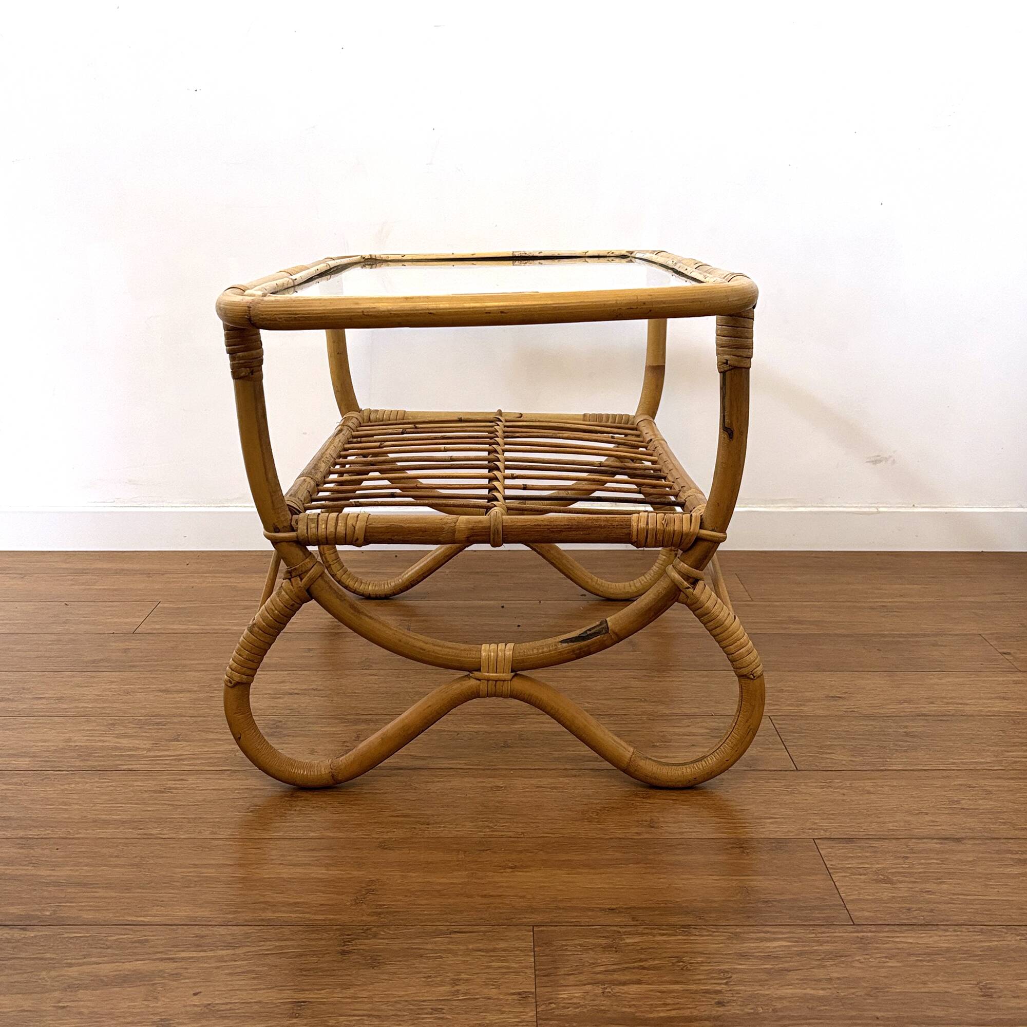 Vintage bamboo coffee table from the 1960s.