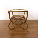 Vintage bamboo coffee table from the 1960s.