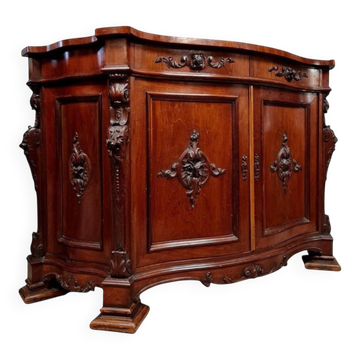 Curved buffet on all sides from the Napoleon III period in mahogany.