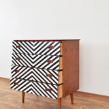 Mid-Century Danish Op-Art Chest of Drawers, 1960s.