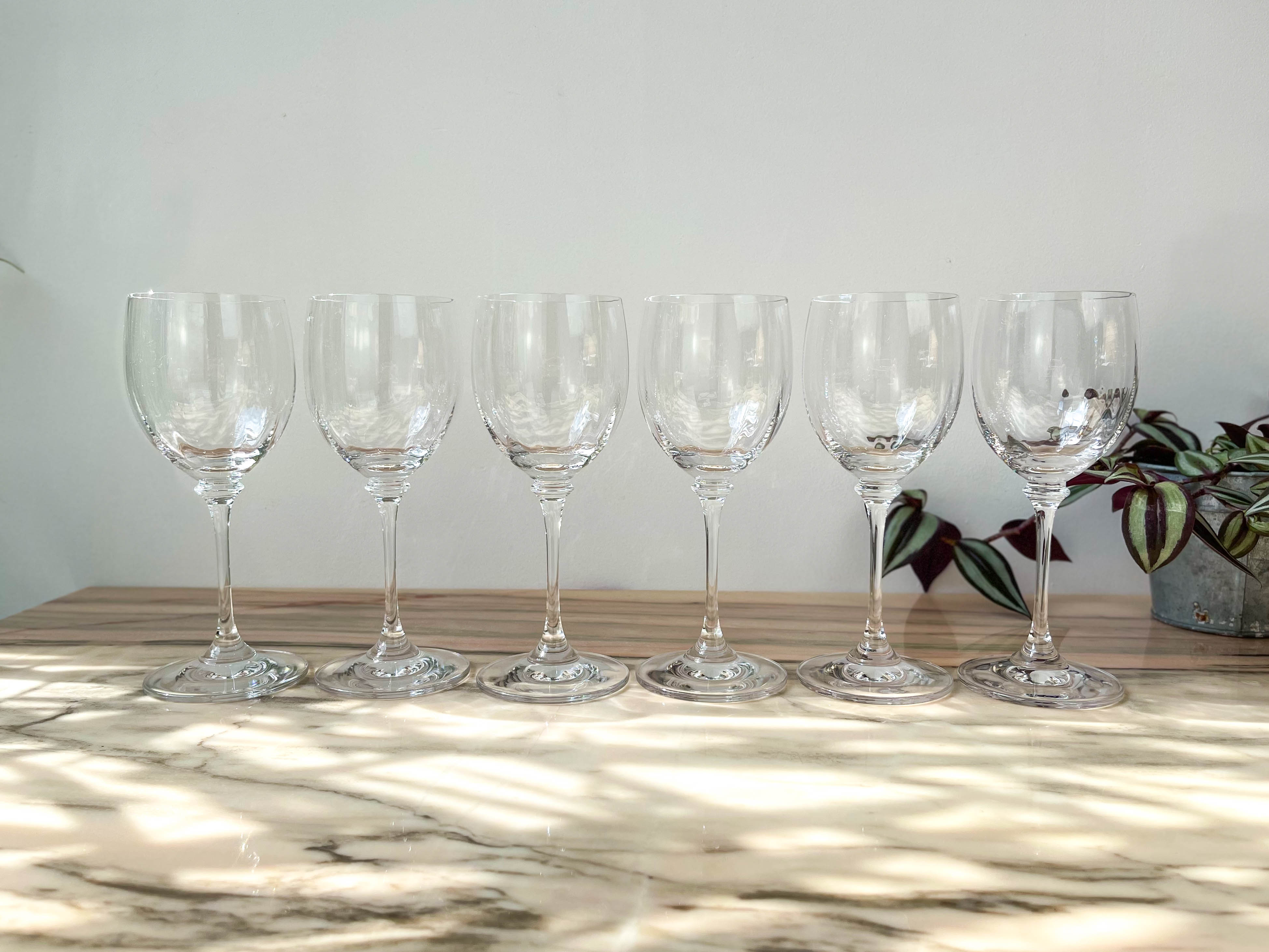 6 crystal red wine glasses Mikasa model Stephanie