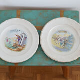 Service of 7 dessert plates St Amand with the months of the year