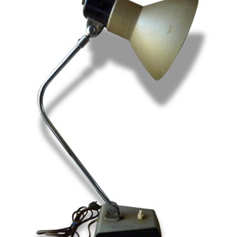 Lampe de bureau, d'atelier, en métal kaki, années 60