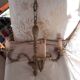 Lot of vintage gold-plated bronze suspensions and wall lights.