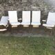 Set of 4 chairs and two reclining chairs in teak 1970