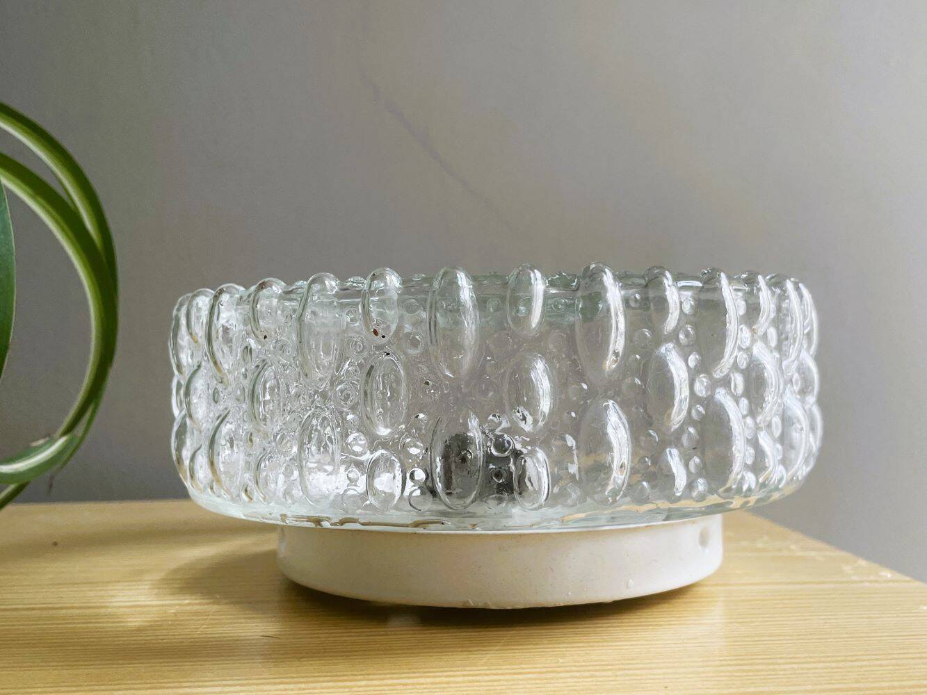 Portuguese bubble glass flush mount lamp