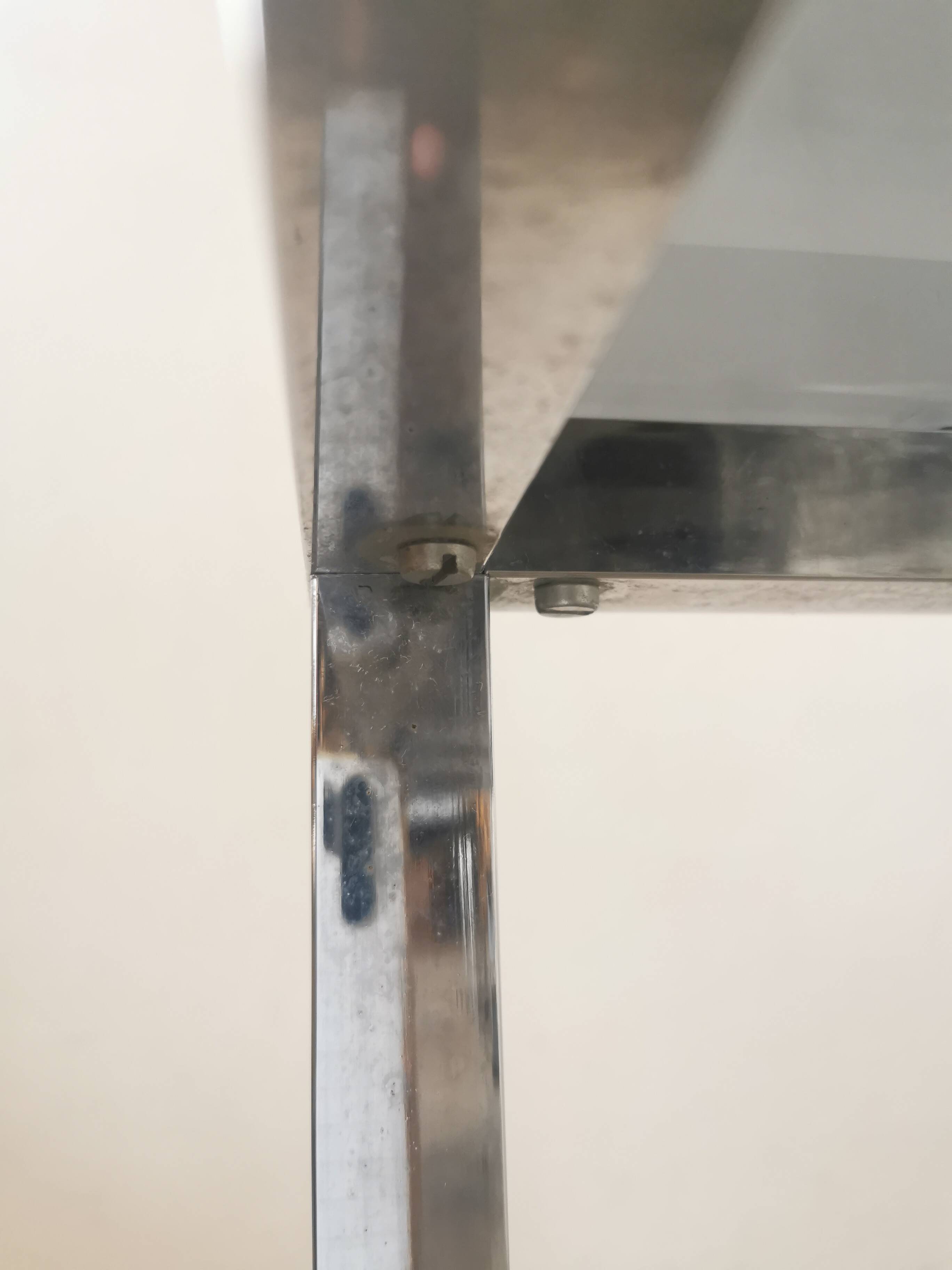 Chrome and glass coffee table 1970 Neoclassical style