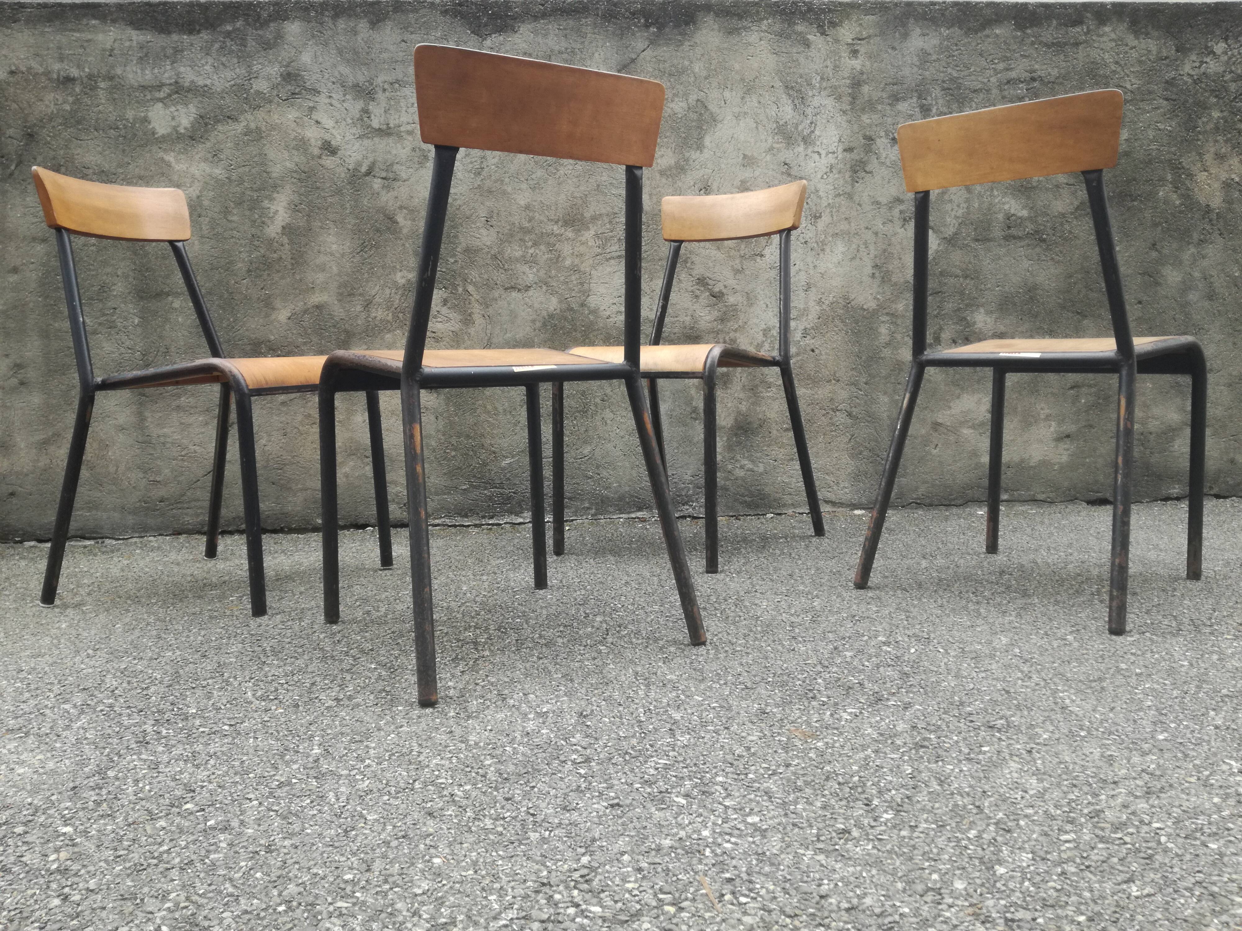 4 vintage Stella school chairs