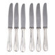 Christofle model Dax, 6 dessert, cheese, and side knives, silver metal.