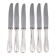Christofle model Dax, 6 dessert, cheese, and side knives, silver metal.