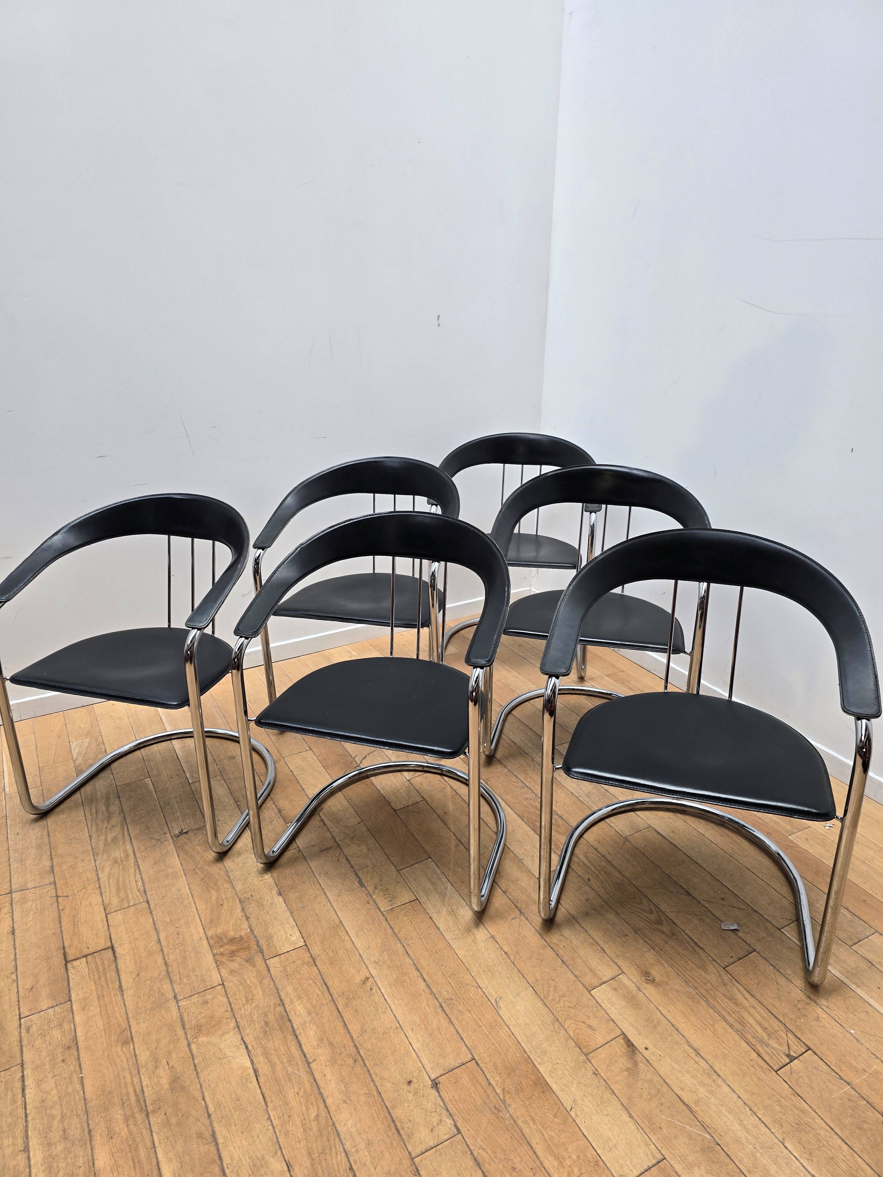 Set of 6 designer chairs from Italy.