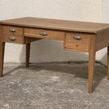 Solid desk in raw oak handles art deco shells
