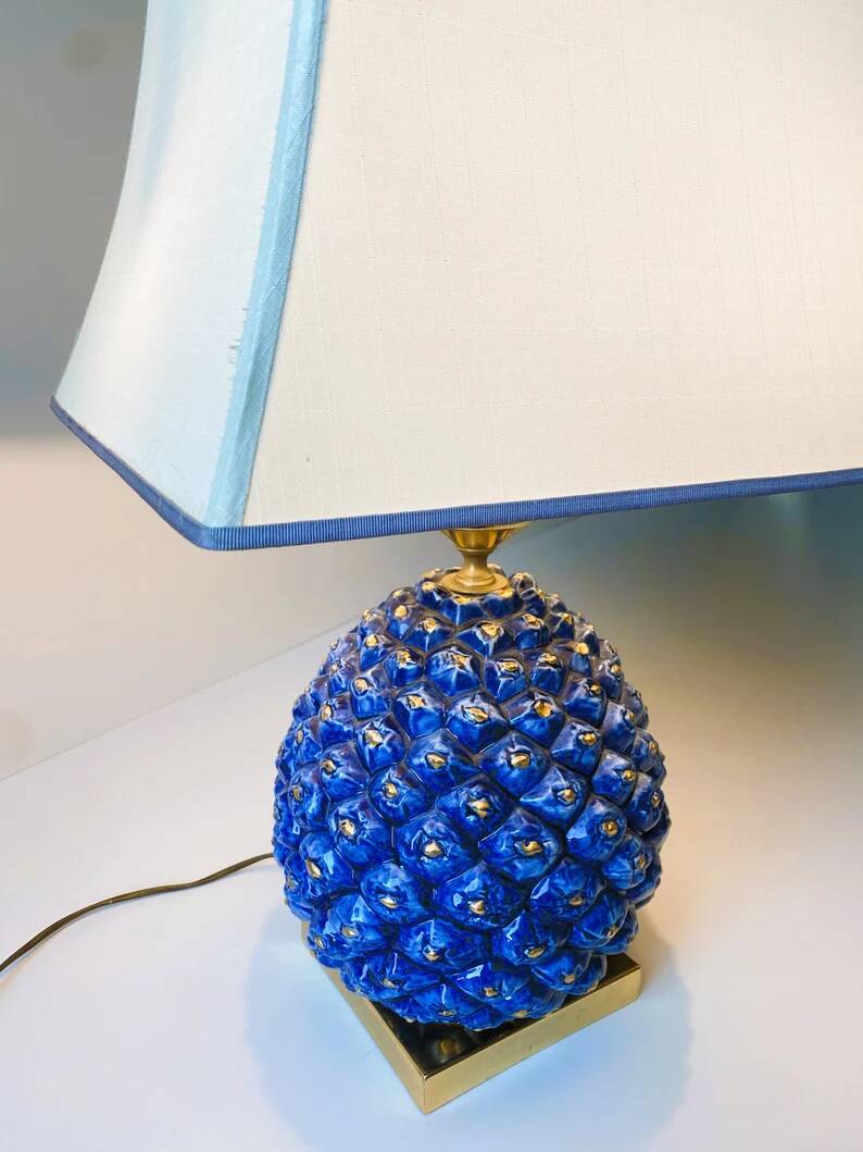 Mid-century Italian ceramic pineapple lamp