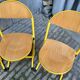 Lot de 5 chaises d’écolier vintage – Jaune & Bois