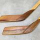 Pair of vintage wood hockey sticks