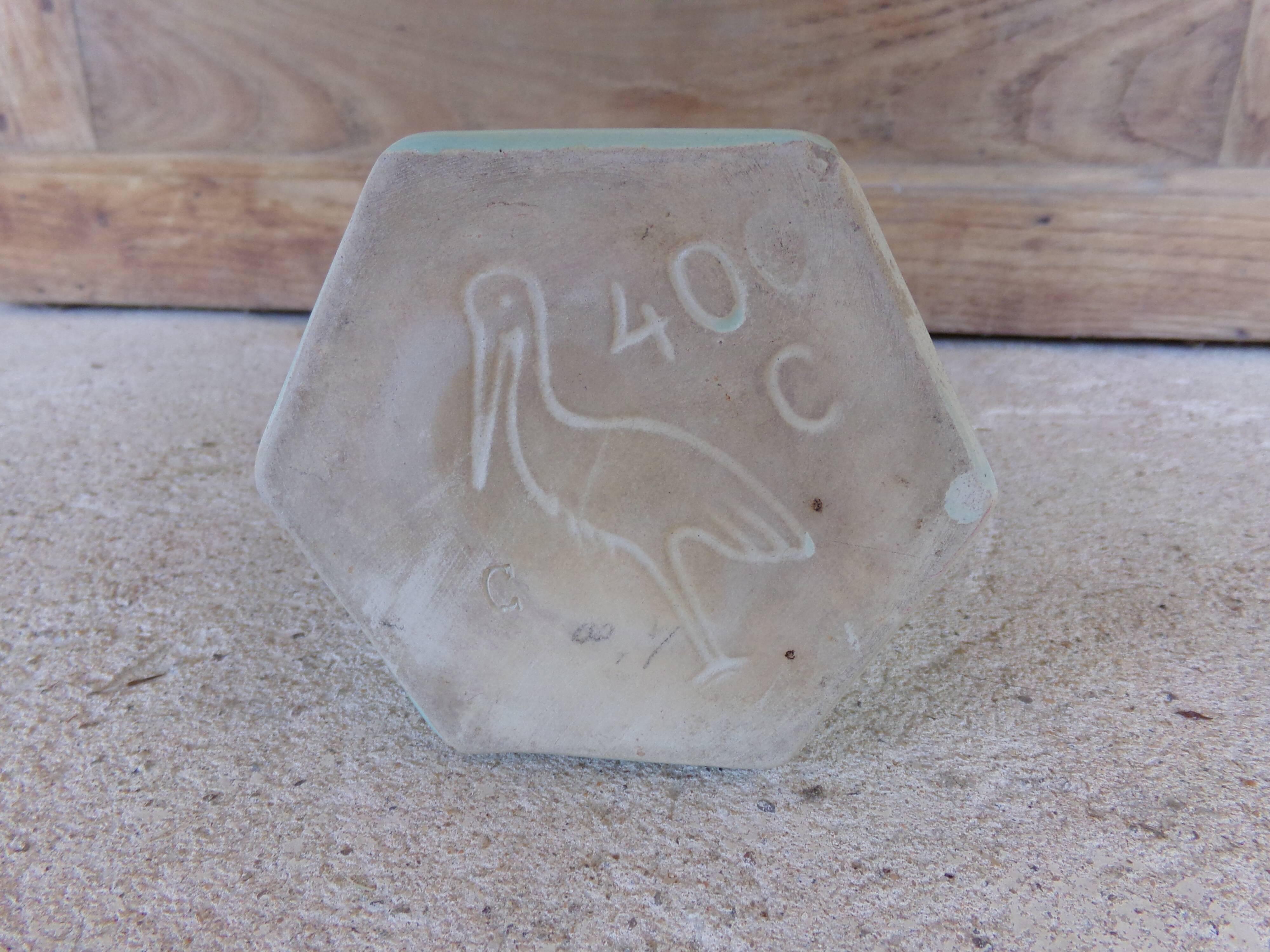 Green glazed sandstone bottle
