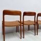 1950s set of 6 vintage Danish teak dining chairs No. 75 by Niels O. Møller