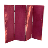 Old wooden screen covered with velvet 4 sheets