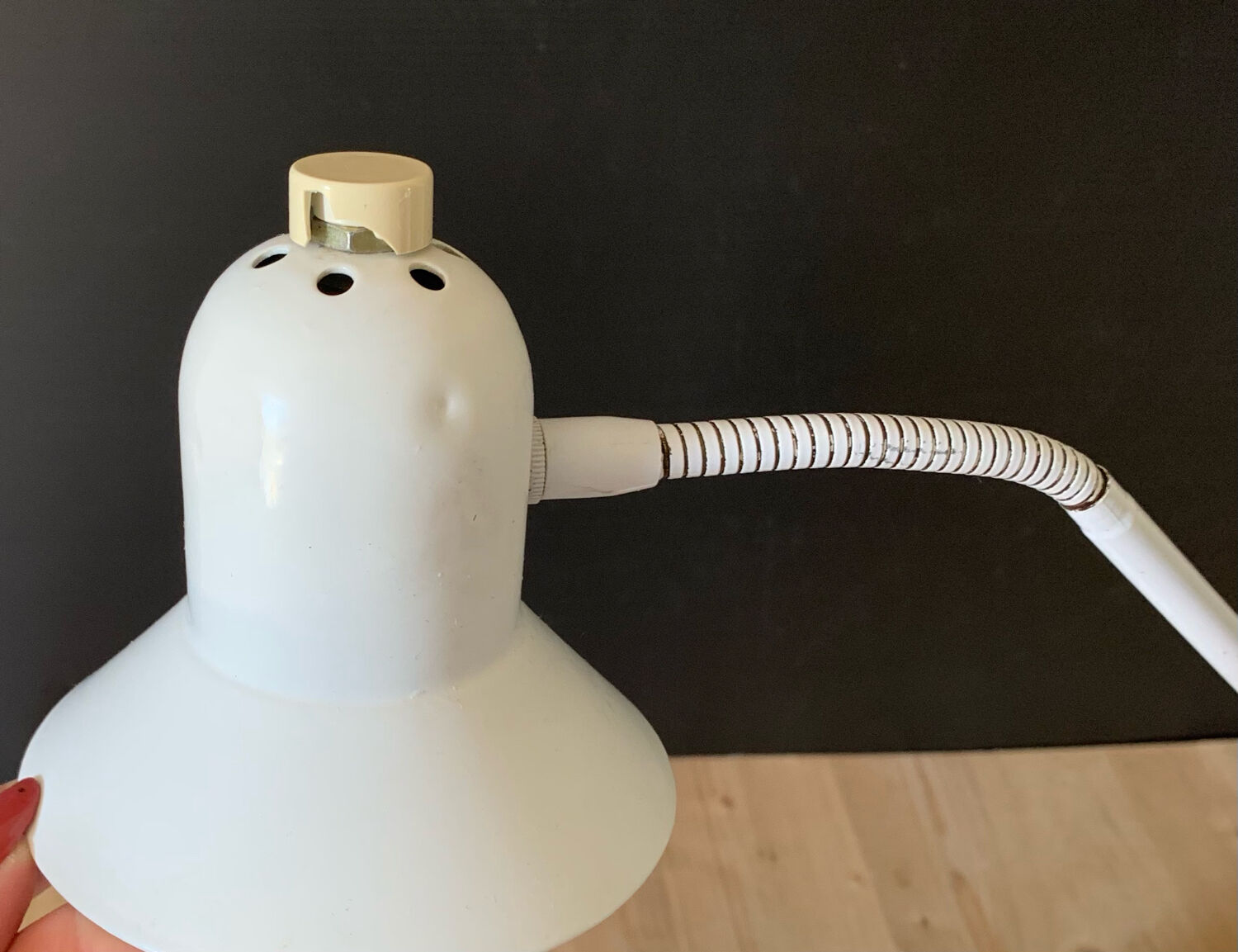 Lampe de bureau vintage Brama blanche