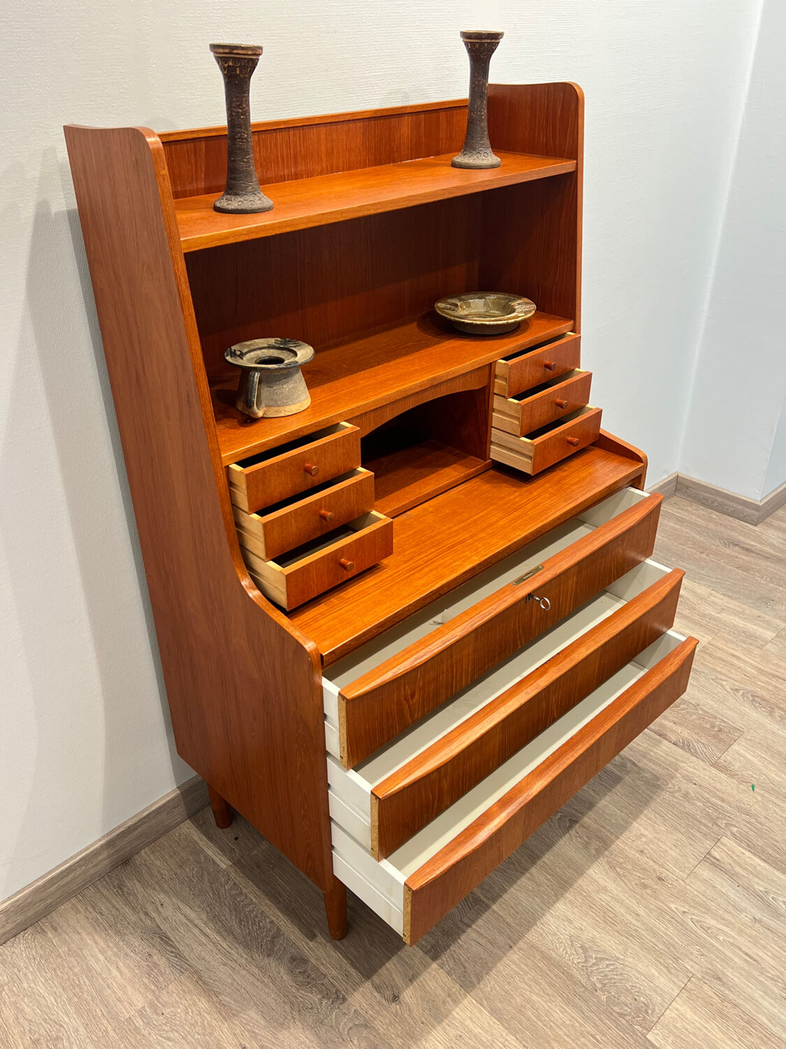 Scandinavian teak secretary desk, 1960s