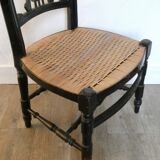 Chaise de nourrice provençale avec assise cannée ancienne