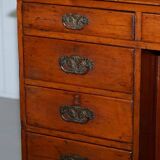 Small Victorian desk in solid walnut with drawers.