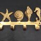 Coat rack or towel rack vintage bronze shells