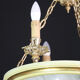 Masterpiece Art Deco design white alabaster chandelier circular wooden fram