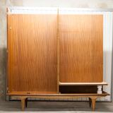Scandinavian teak cabinet 1960 with mounting plan