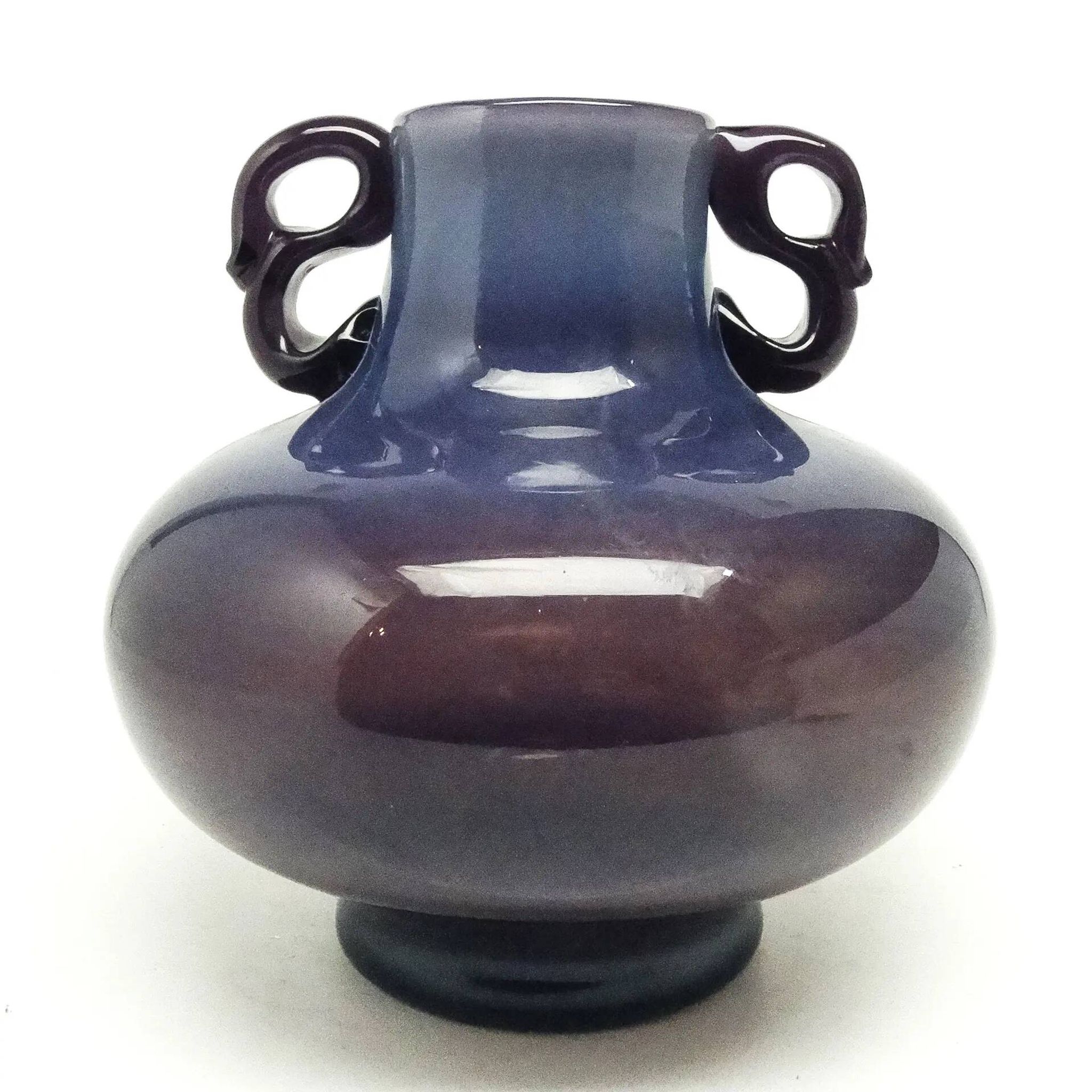 Modernist vase, purple glass, designed by J. Słuczan-Orkusz, Poland, 1970s