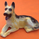Sculpture zoomorphe  céramique vernissée  chien berger allemand