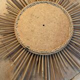 Vintage rattan sun mirror