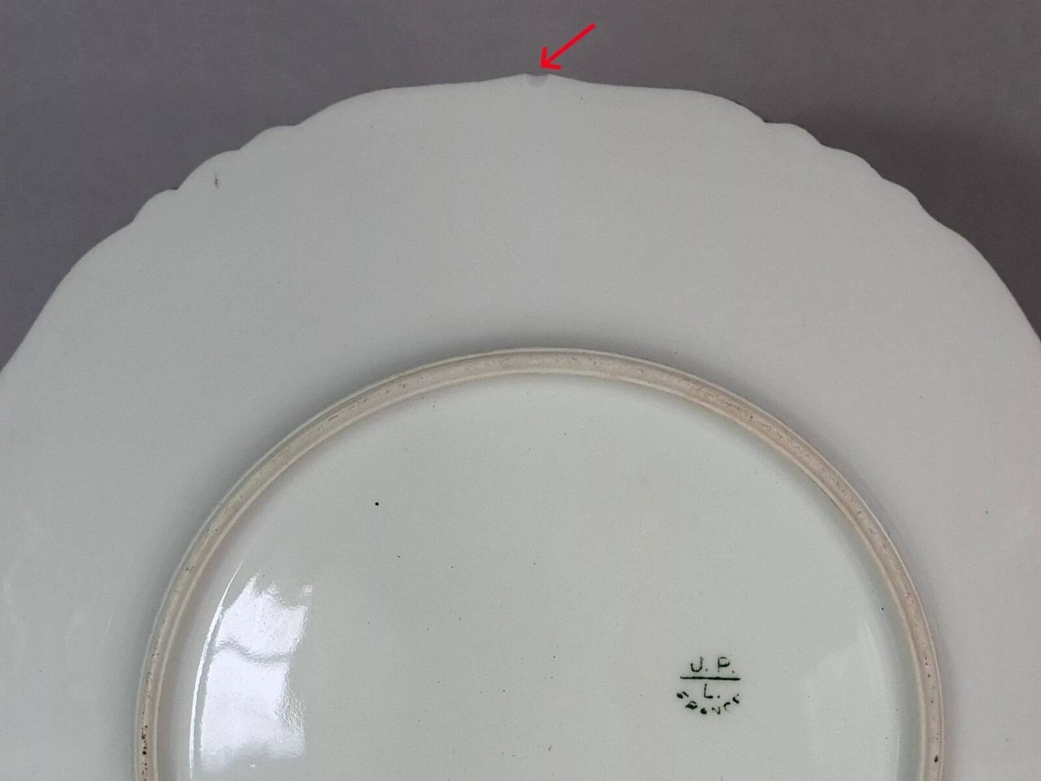 Antique fish service J. Pouyat porcelain Limoges plate 61 cm, 8 plates