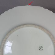Antique fish service J. Pouyat porcelain Limoges plate 61 cm, 8 plates