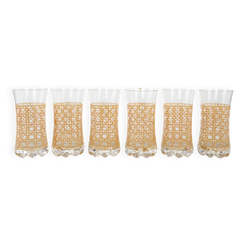 Ensemble de six verres, design italien, années 1960, fabriqué en Italie.