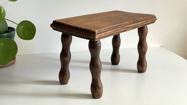 TABOURET Vintage BOIS Tourné