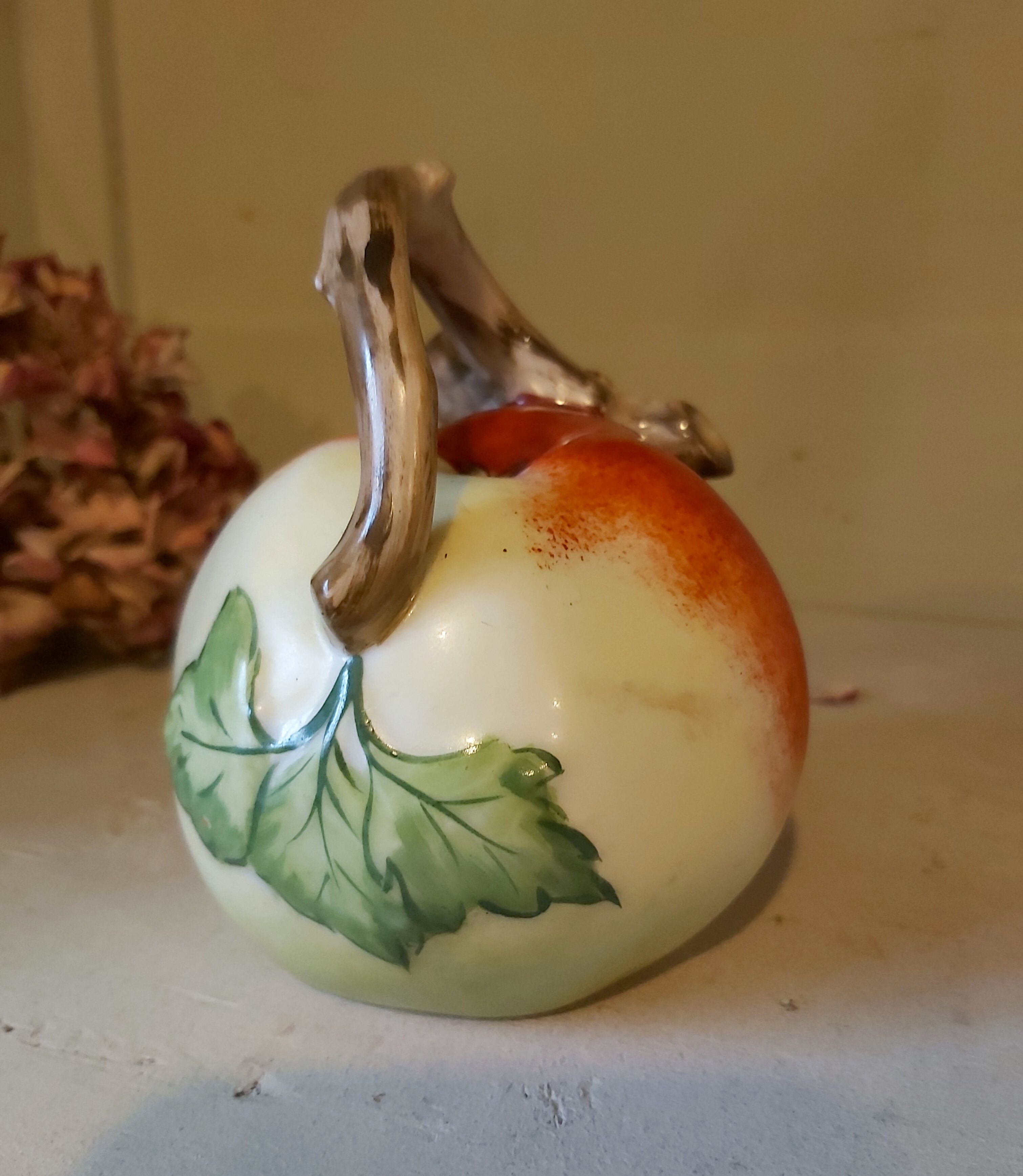 Vintage French Liquor Set by Lucien Michelaud for Limoges, apple shaped